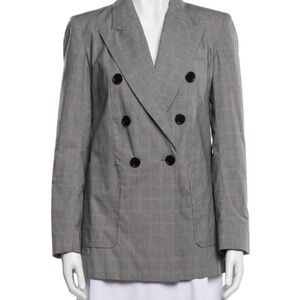 Isabel Marant Gray Plaid Double-Breasted Blazer
